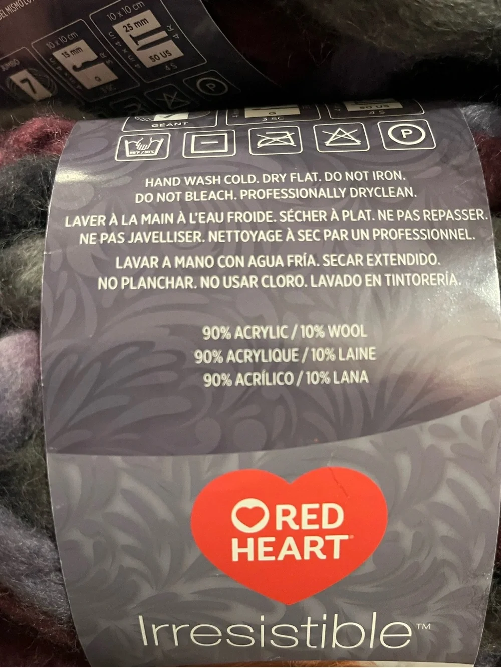 Red Heart labels without